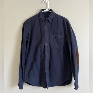 Jcrew navy elbow patch shirt mens